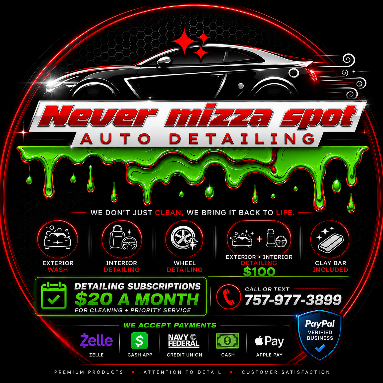 Never Mizza Spot Auto Detailing logo